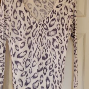 Express Purple and White Patterned Top